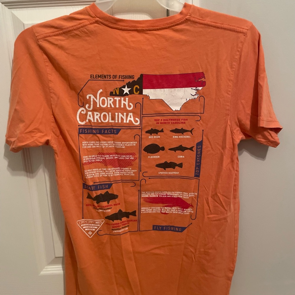 Columbia PFG Orange North Carolina Elements Tee